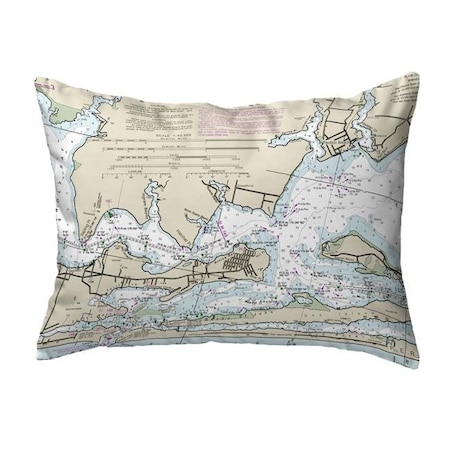 Betsy Drake KS11378 11 X 14 In. Orange Beach; AL Nautical Map Non-Corded Indoor & Outdoor Pillow